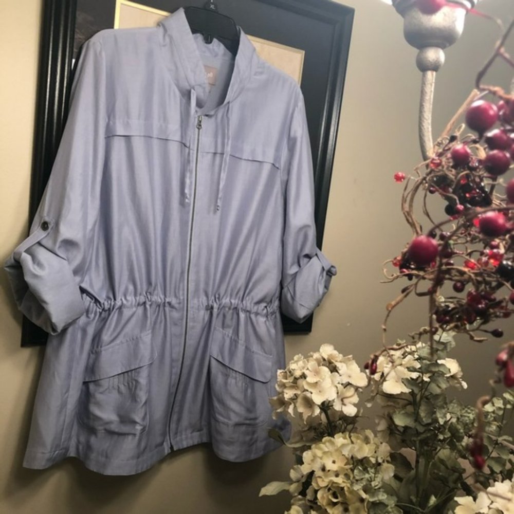J. Jill light blue cotton/silk jacket Size XL